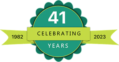 41 years celebrating badge